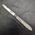 1912 British Antique White Pearl Shell Handle Pure Silver Blade Folding Pen Knife